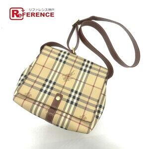 Burberry Check Shoulder Bag Leather Beige